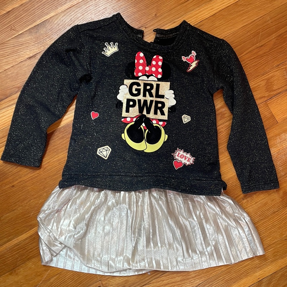 Minnie Mouse, size 5, sweater dress, black, red, rose gold!